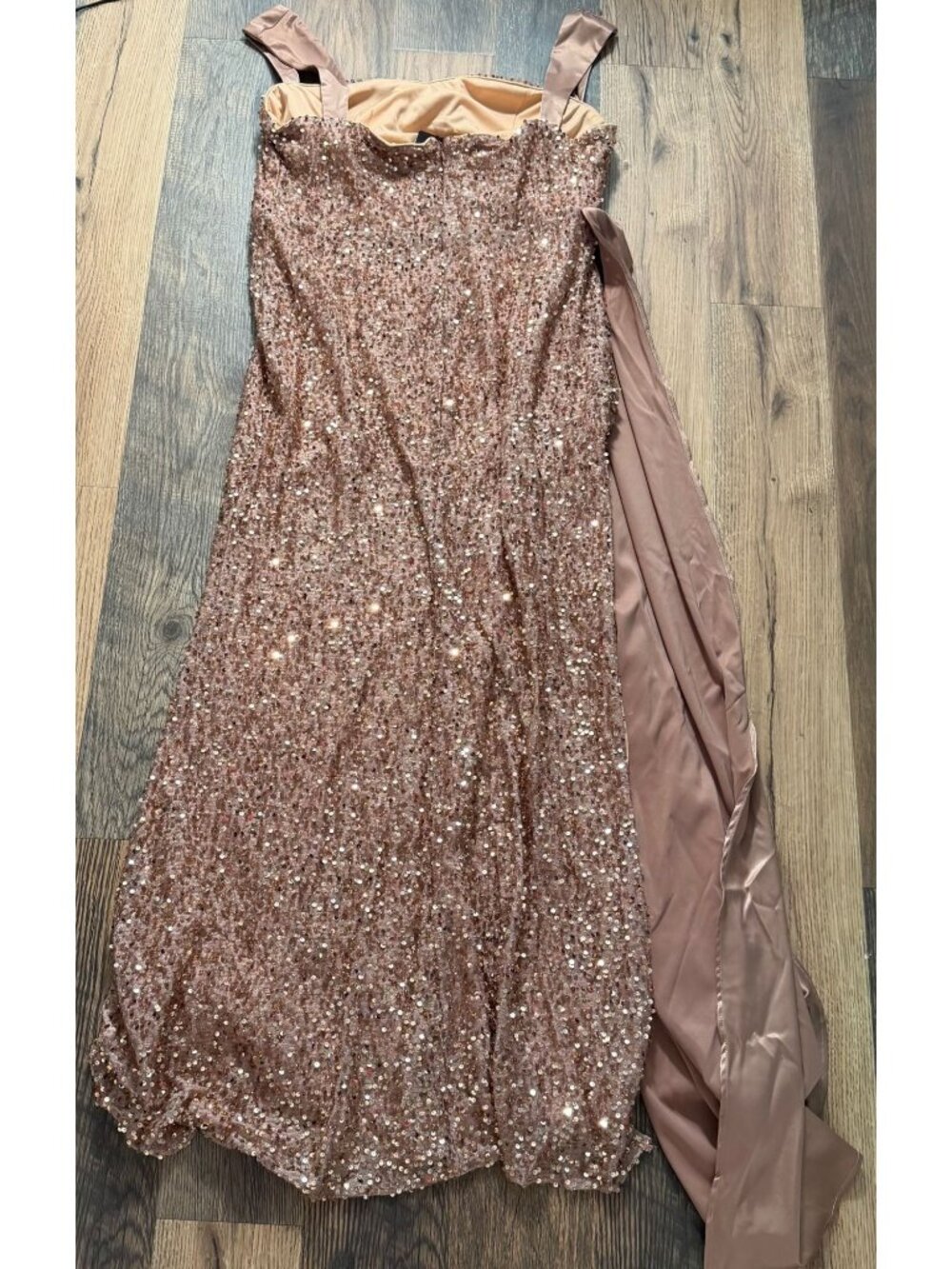 MissOrd Ribbon Corset Sequin Maxi Dress Women's Plus Size 4XL in Champagne NWT! - Picture 5 of 5